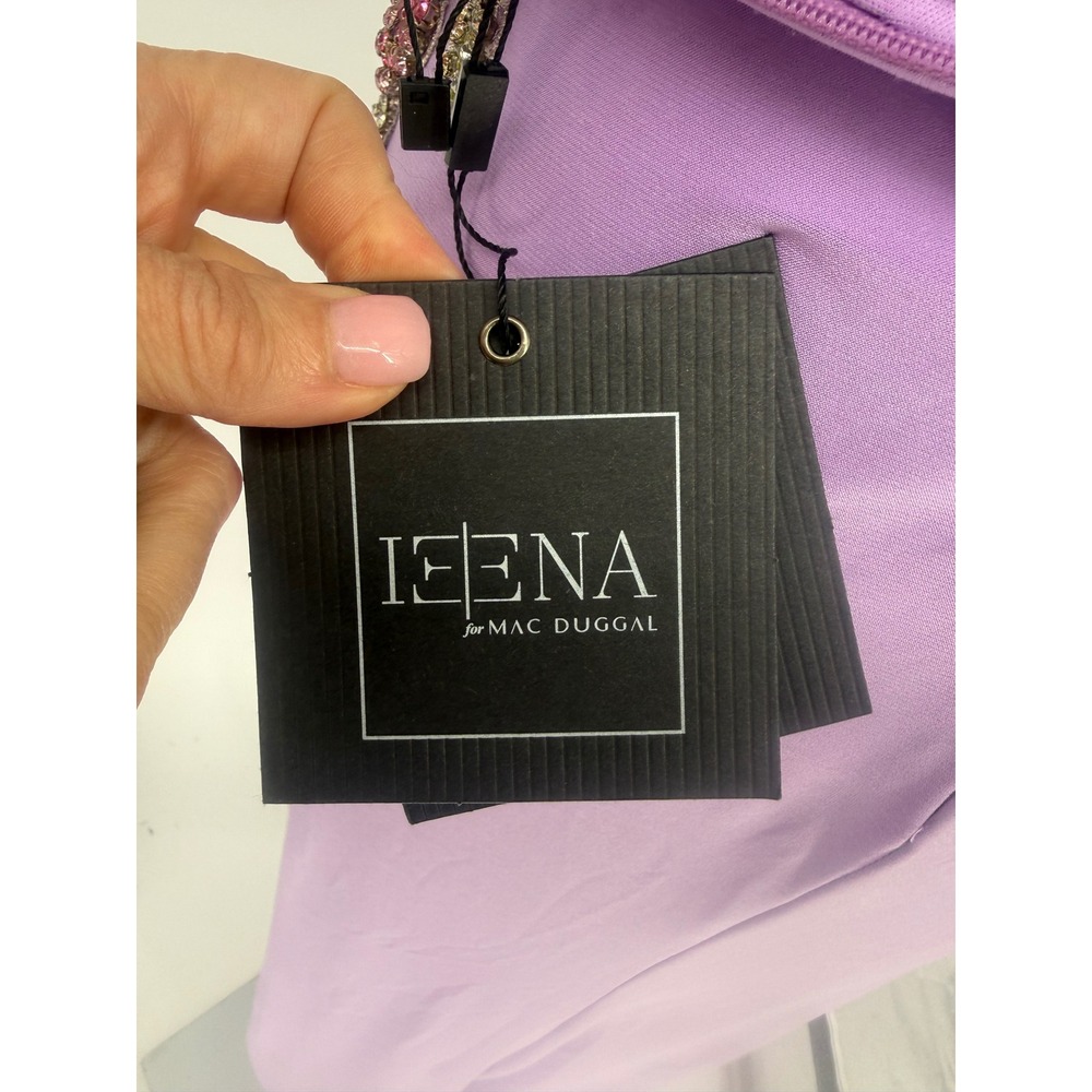 NWT Ieena‎ for Mac Duggal 2227 Lilac Lavender One-Shoulder Beaded Gown Sz 2 - Picture 9 of 12